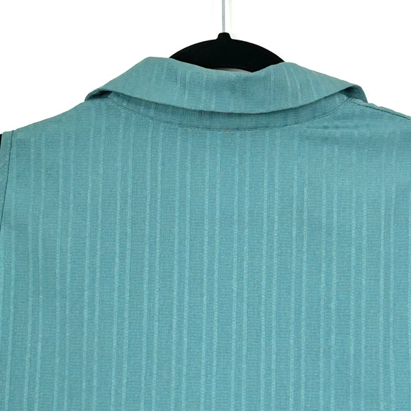 Unbranded Top Womens XLarge Teal Sleeveless Button-Up Collared Shirt Textured - Picture 7 of 9
